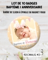 badge baptême fille. badges bapteme. badge anniversaire. badges fille. badges photo baptême. badges photo anniversaire