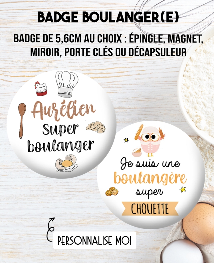 badges boulanger. badges métier. badge artisan. badge patissier
