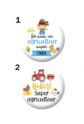 Badge 56mm pour les agriculteurs/agricultrices - personnalisable