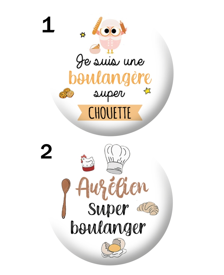 Badge 56mm pour les boulanger(e)s - personnalisable