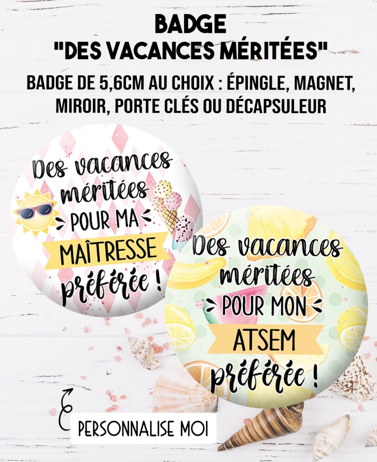badge maitresse. cadeau maitresse. cadeau maitre. cadeau vacance. cadeau fin année maitresse. cadeau ATSEM. cadeau AVS. cadeau o