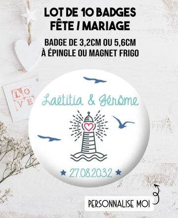 badges mariage cinéma. badge mariage personnalisé. badge cinéma. badge original mariage. badge feuillage. badge mariage marin