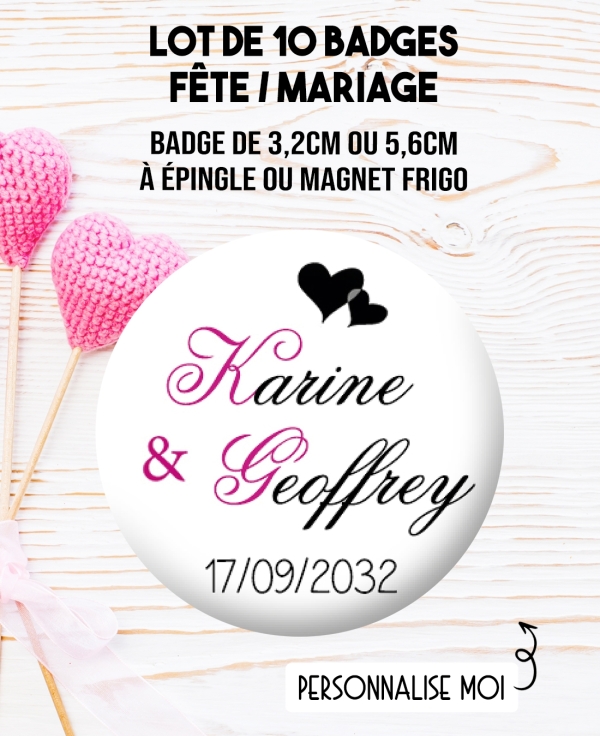 badges mariage cœur. badge mariage personnalisé. badge cœur. badge original mariage. badge feuillage. badge mariage cœur