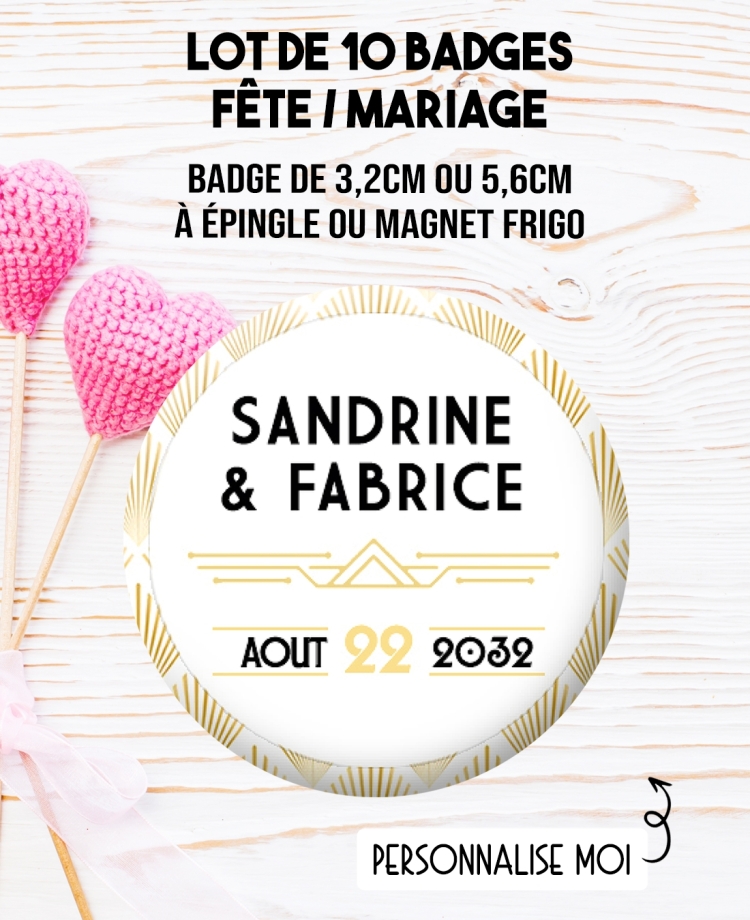badges mariage graphique. badges pacs. badges personnalisé mariage. badge decoration mariage.