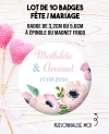 10 badges personnalisés mariage fleur aquarelle. badges mariage. badges personnalisé mariage. badges pacs