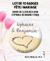 10 badges personnalisés mariage sable. badges mariage. badges personnalisé mariage. badges pacs