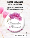 Badges mariage orchidée. badges mariage. badges personnalisé mariage. badge décoration mariage. badges pacs