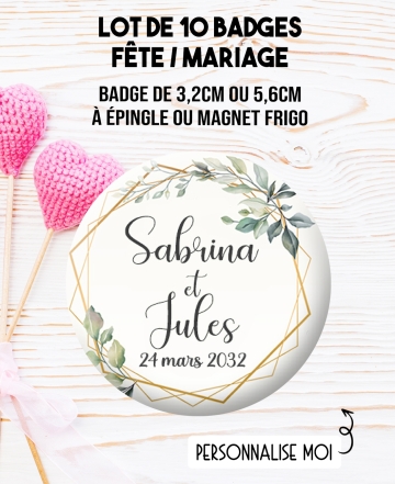 badge mariage. badges personnalisé mariage. badges champêtre mariage. badge fête. badge pacs. badges mariage personnalisé