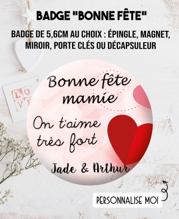 badge coeur. badges amour. badge mamie. badge maman. badge saint valentin