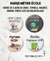 Badge métier thème école. badges maitresse. badges atsem. badge prof