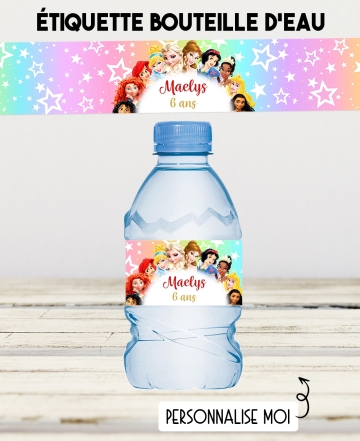 etiquette autocollante disney. etiquette bouteille eau disney. etiquette eau princesse