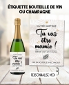 Etiquette bouteille de vin ou champagne. annonce grossesse. étiquette annonce mamie. étiquette autocollante. étiquette bouteille