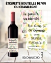 Etiquette bouteille de vin ou champagne pour annonce ou demande originale - été