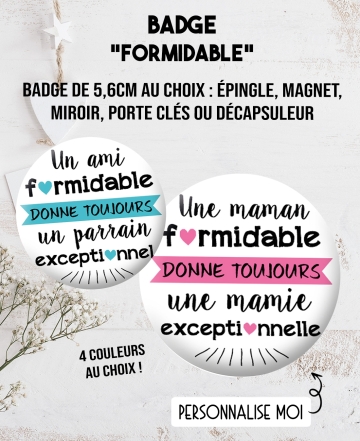 Badge personnalisable. badges papy. badges parrain. badge mamie