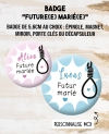 Badge 56mm "corde au cou" pour les futur(e)s marié(e)s