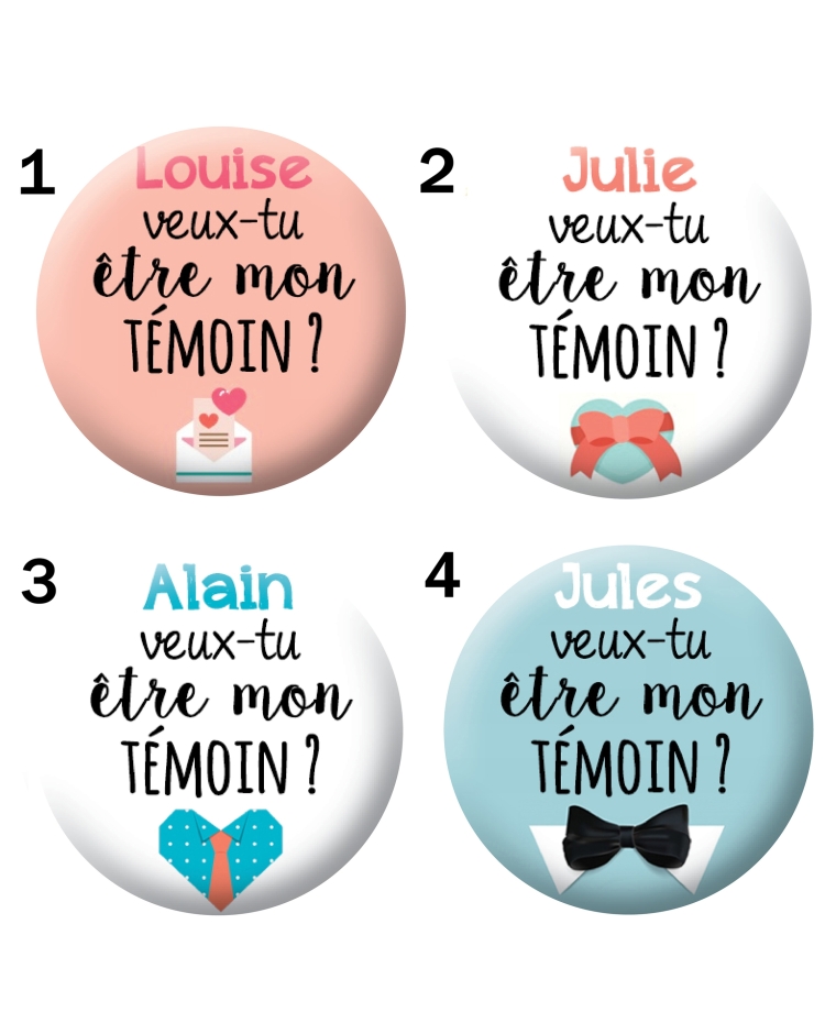Badge "Veux-tu être mon témoin ?". magnet demande témoin. badges demande témoin