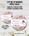 10 badges personnalisés "EVJF" liberty. badges EVJF. Badge future mariée. badges enterrement vie jeune fille.