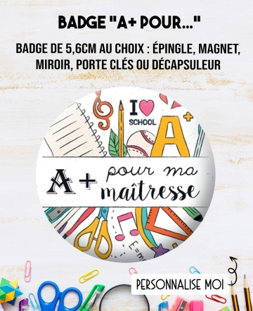 Badge 56mm "Élue maîtresse de l'année"