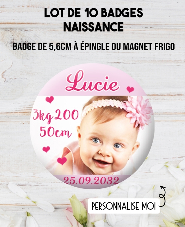 badges naissance. badges faire part naissance. magnet naissance. magnet fille . badges naissance fille