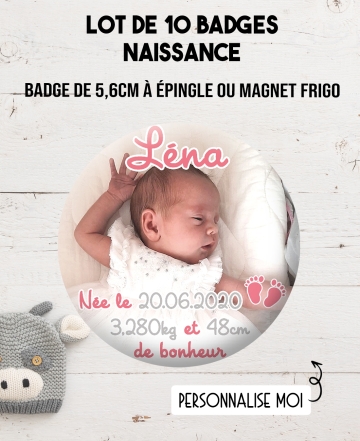 badges naissance. badges faire part naissance. magnet naissance. magnet fille. badges naissance fille