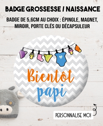 magnet annonce de grossesse. badge annonce de grossesse. magnet papi. magnet mamie