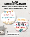 badge grossesse. magnet grossesse. badge naissance