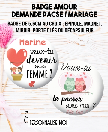 magnet demande mariage. magnet demande pacse. badges pacse. magnet amour