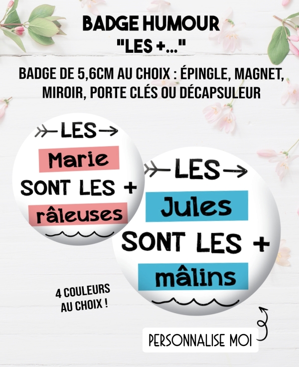 magnet humour. badges humour. badges prénom. magnet prénom