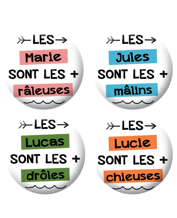 magnet humour. badges humour. badges prénom. magnet prénom