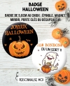 Badge halloween. magnet halloween. magnet personnalisé halloween