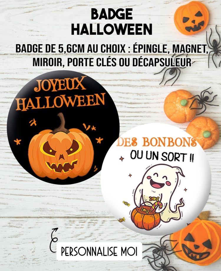 Badge halloween. magnet halloween. magnet personnalisé halloween