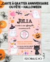 carte anniversaire halloween. carte fête halloween. carte gratter halloween. carte halloween fille