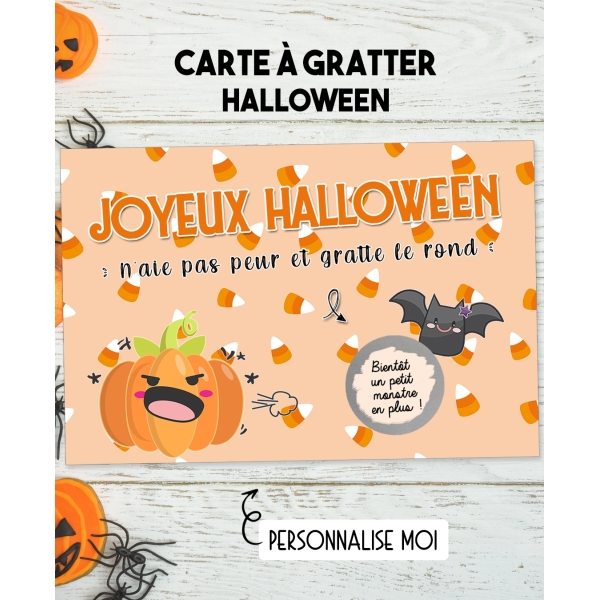 Kit 48 Cartes à Gratter Halloween - Avec Rubans & Stylos - Activité Enfant Créative & Décoration Fête