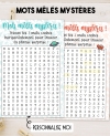 Mots mêlés mystères pour annonce ou demande originale. annonce grossesse. annonce bébé. annonce mot mélé