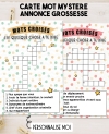 Carte mots croisés pour annonce ou demande originale. annonce grossesse originale. demande parrain marraine