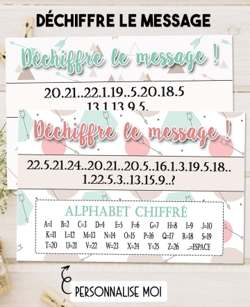 Déchiffre le message - personnalisable - pour annonce ou demande originale. annonce bonne nouvelle. annonce grossesse