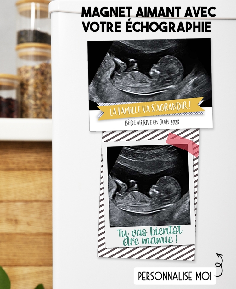 annonce grossesse. magnet grossesse. magnet photo échographie. annonce grossesse originale magnet