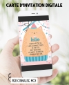 Carte d'invitation anniversaire digitale - chat