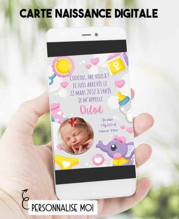Annonce naissance digitale - fille