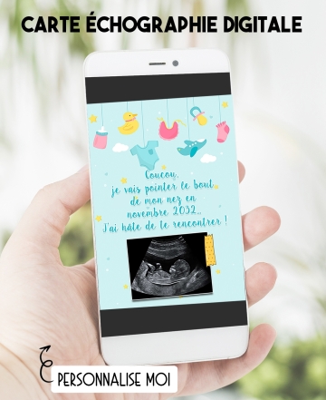 Annonce grossesse digitale - bleu