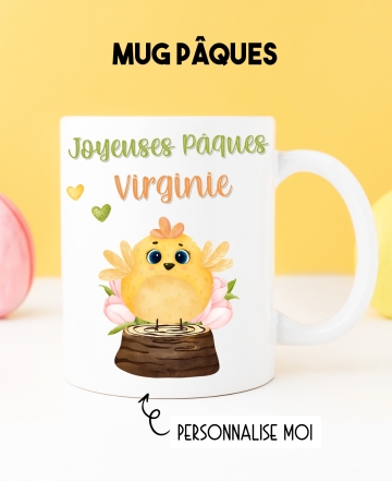 Mug enfant Pâques personnalisable. cadeau Pâques