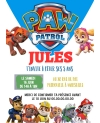 carte invitation. carte anniversaire enfant. carte Pat Patrouille. anniversaire pat Patrouille, carte invitation gratter.