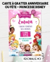 carte invitation princesse disney. carte anniversaire enfant. carte Princesse Disney. anniversaire disney