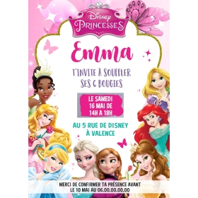 Cartes D'invitation Princesse - Lot De 6 Cartes + Enveloppes - Format 10x15 Cm - Décoration Festive