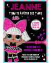 carte invitation. carte anniversaire fille. carte poupée LOL. anniversaire LOL surprise. carte invitation gratter.