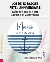 badges personnalisés anniversaire. badges marin. badges fête marin. badges rayure.