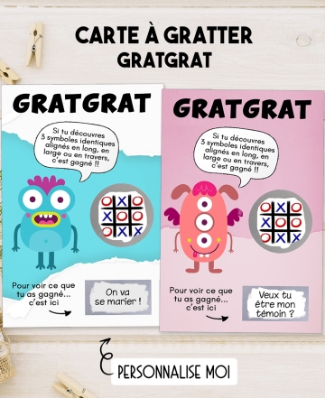 carte gratter GratGrat. carte bonne nouvelle. carte gratter annonce originale