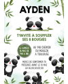 carte invitation. carte anniversaire enfant. carte panda. anniversaire panda, carte invitation gratter.