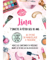 carte invitation. carte fête maquillage. carte anniversaire maquillage. anniversaire fille. carte invitation gratter.