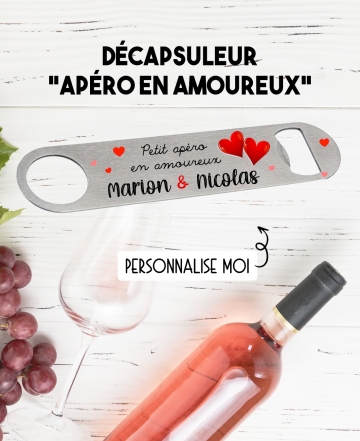 Décapsuleur pour les amoureux - personnalisable. cadeau amoureux. décapsuleur couple